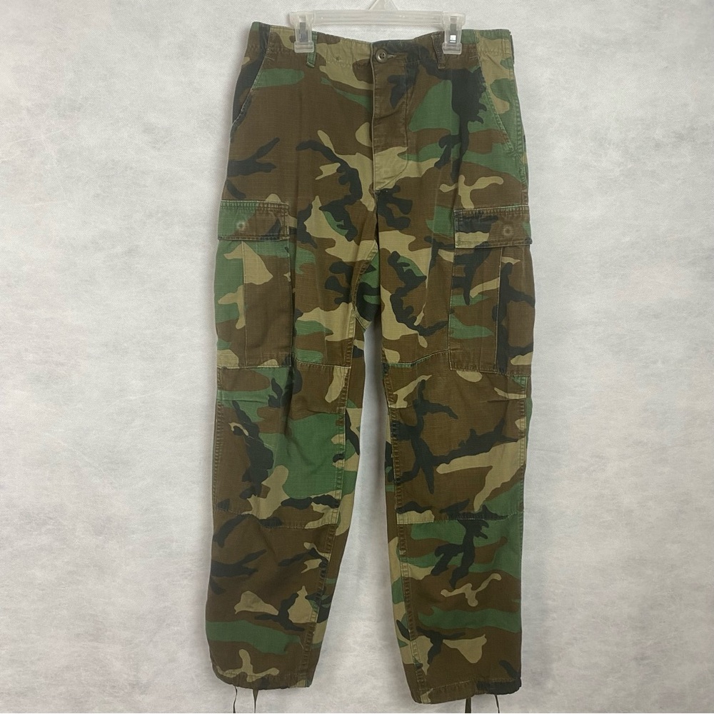 Vintage 80s Military Pants Mens Small 30x30.5 Woodland Camo Hot Weather Combat